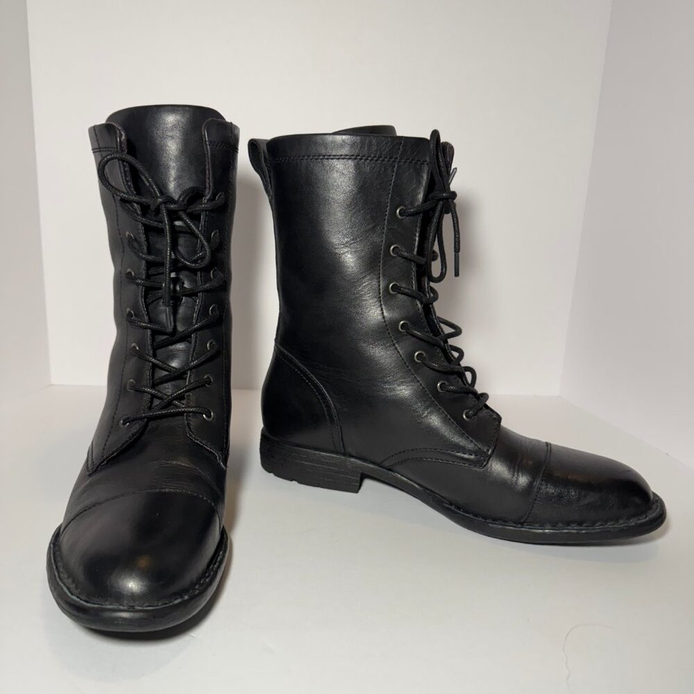 BORN® ‘Neon’ Lace Up Combat Boot F70903 - Black Size 8.5